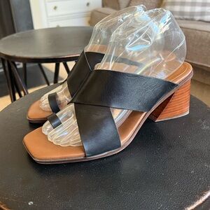 Franco Sarto Safia leather block heel sandals, size 9